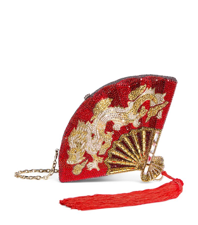 Judith Leiber Judith Leiber Embellished Dragon Fan Clutch