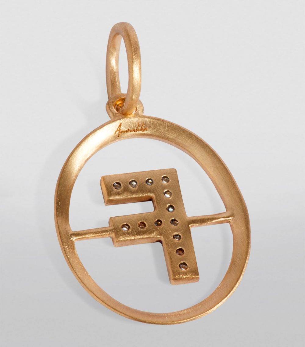 Annoushka Annoushka Yellow Gold and Diamond Initial F Pendant