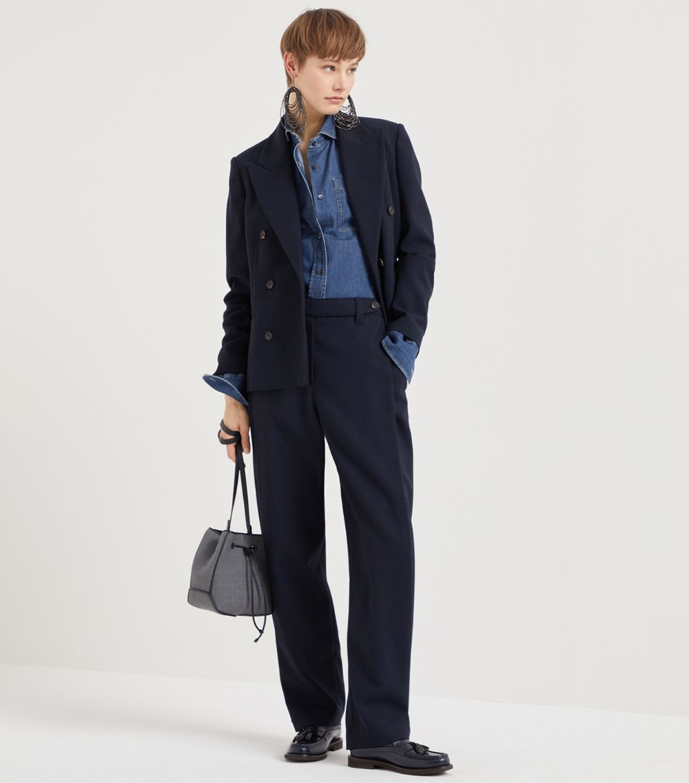 Brunello Cucinelli Brunello Cucinelli Virgin Wool Panama Tailored Trousers