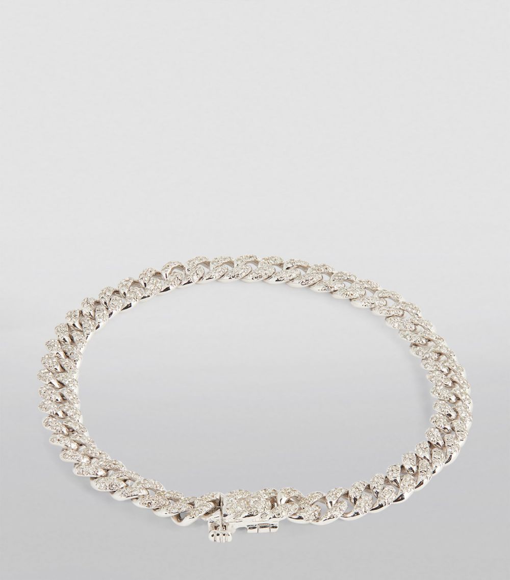 Shay Shay White Gold And Diamond Pavé Mini Links Bracelet