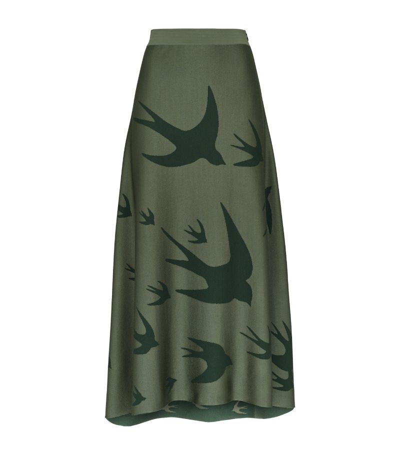 Alexander McQueen Alexander Mcqueen Sateen Swallows Midi Skirt