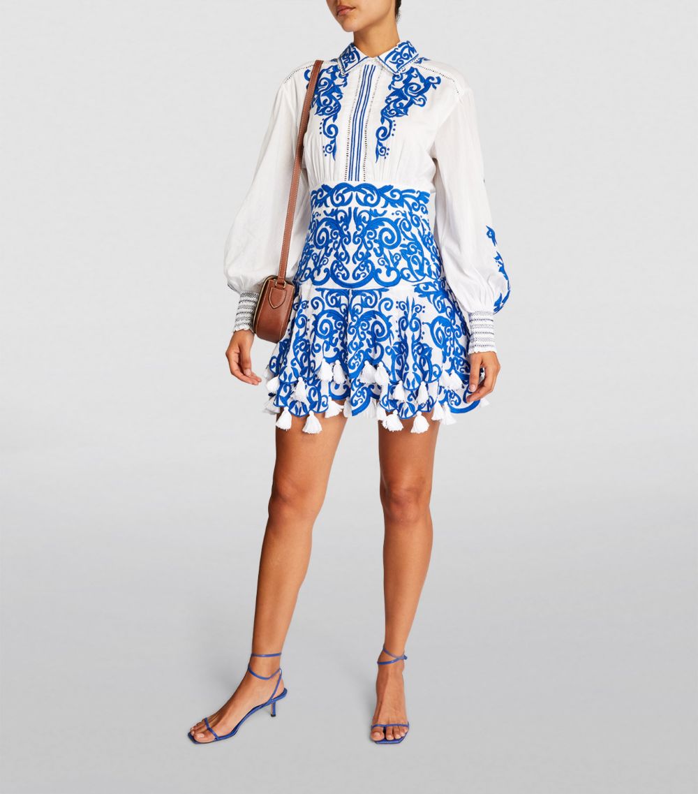 Alice + Olivia Alice + Olivia Cotton Embroidered Mini Dress