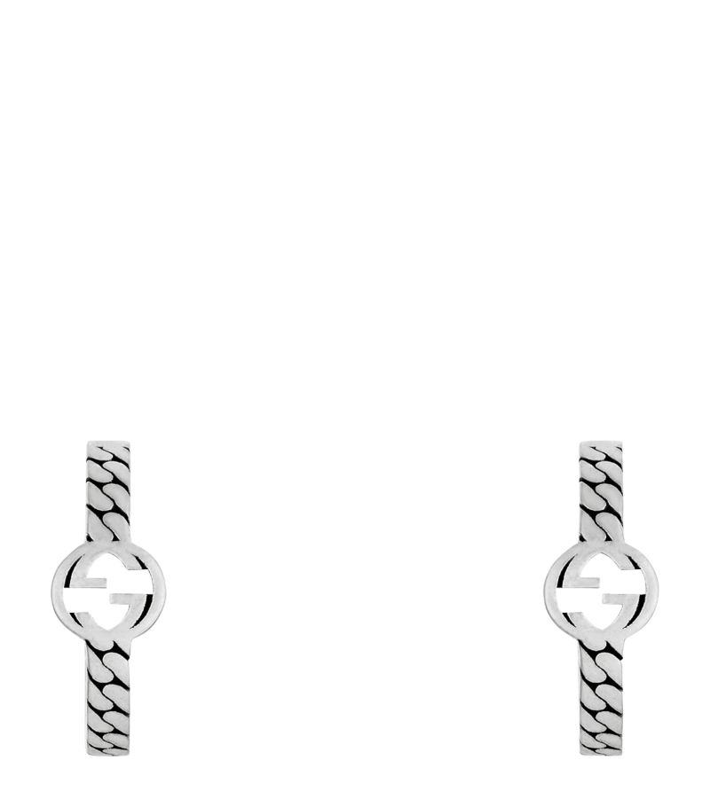 Gucci Gucci Sterling Silver Interlocking G Hoop Earrings