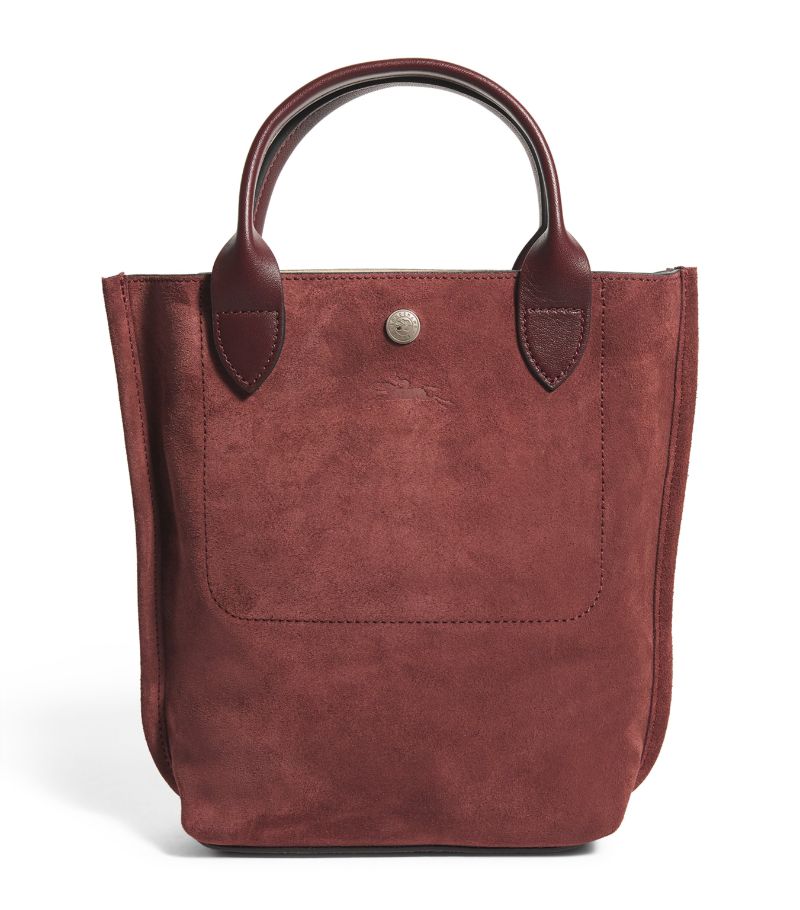  Longchamp Mini Suede Cabas Tote Bag