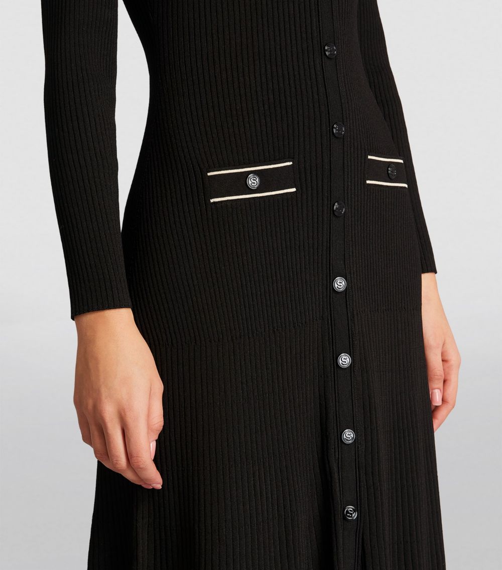  Sandro Ribbed Midi Dress