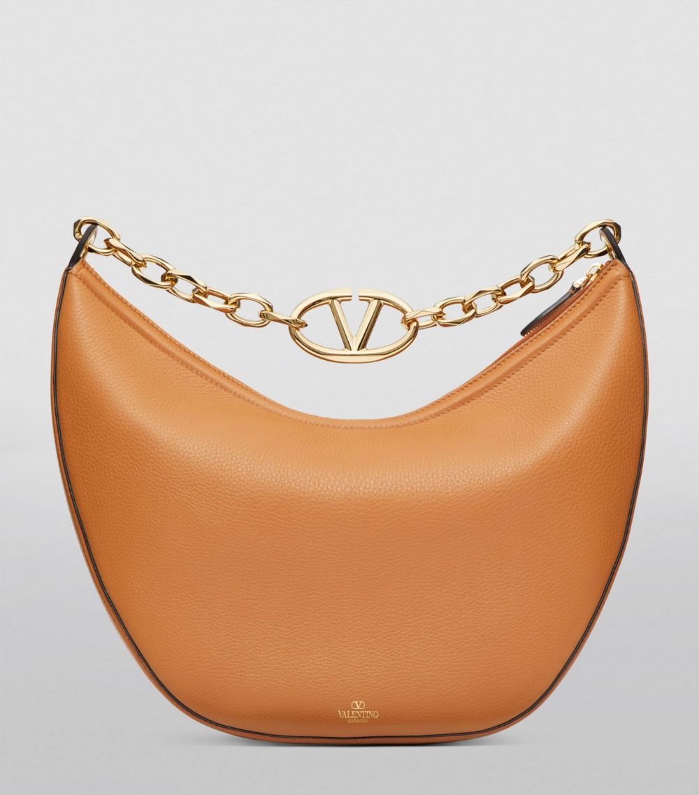 VALENTINO GARAVANI Valentino Garavani Medium Leather Vlogo Moon Shoulder Bag