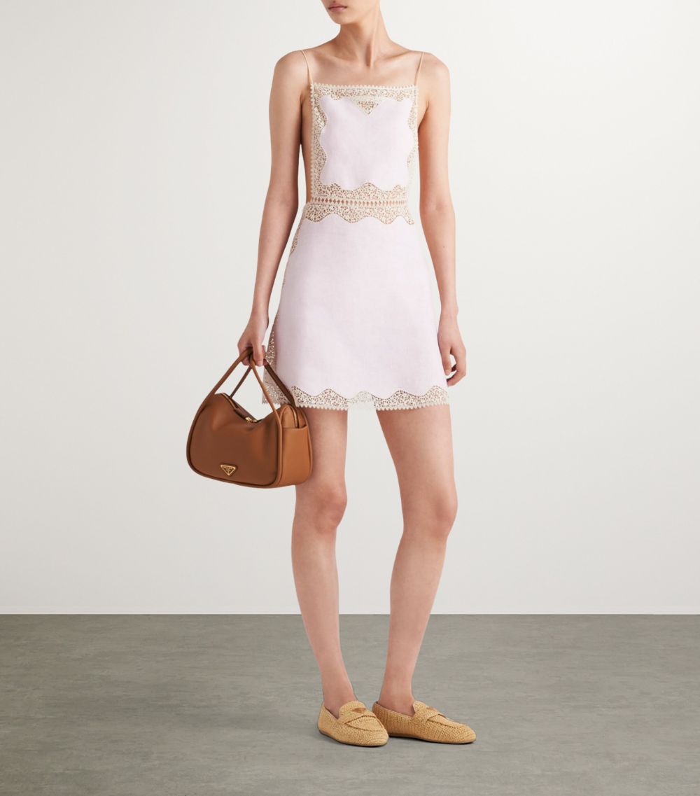 Prada Prada Lace-Trim Mini Dress