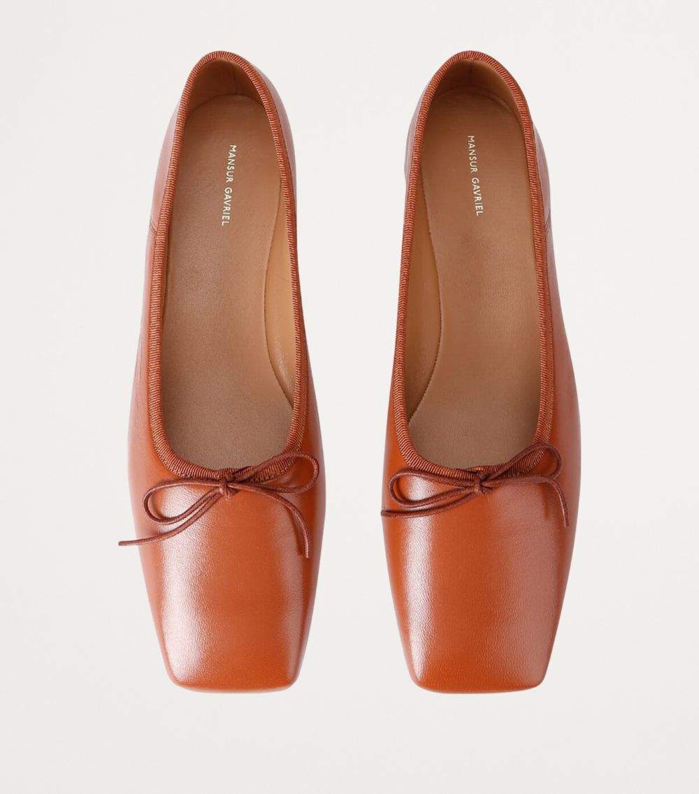 Mansur Gavriel Mansur Gavriel Leather Square-Toe Ballet Flats