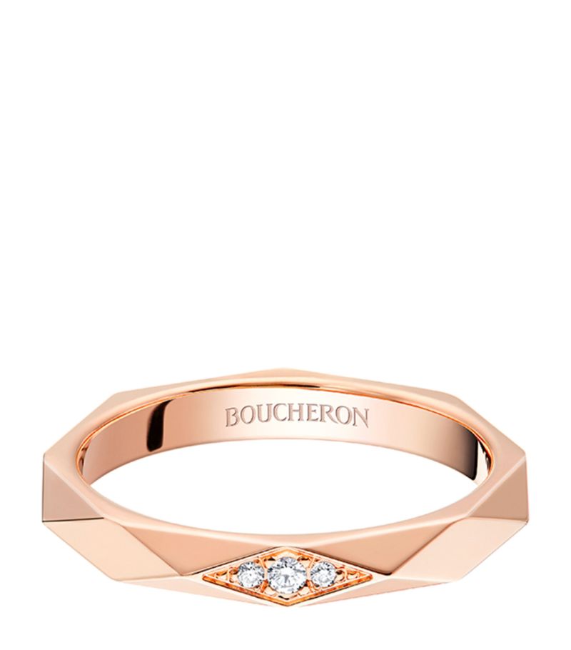 Boucheron Boucheron Pink Gold And Diamond Facette Wedding Band