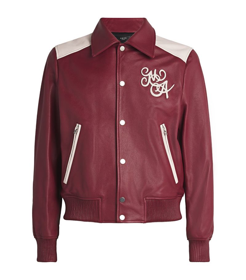 Amiri Amiri Logo Leather Jacket