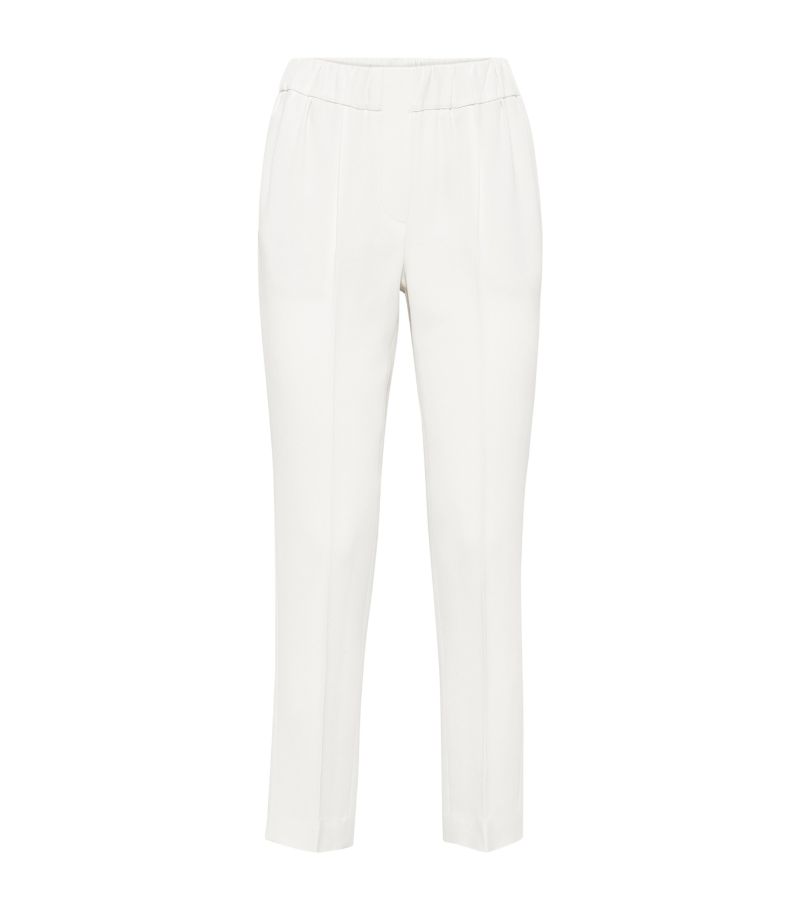 Brunello Cucinelli Brunello Cucinelli Silk-Blend Cady Slim Trousers