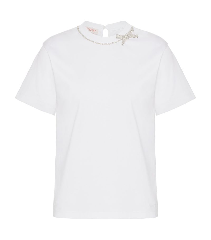 VALENTINO GARAVANI Valentino Garavani Embellished Bow T-Shirt