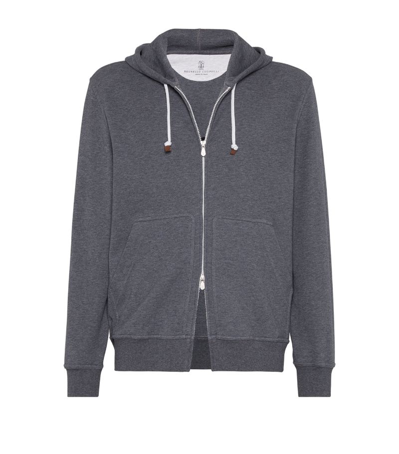 Brunello Cucinelli Brunello Cucinelli Cotton-Blend Zip-Up Hoodie