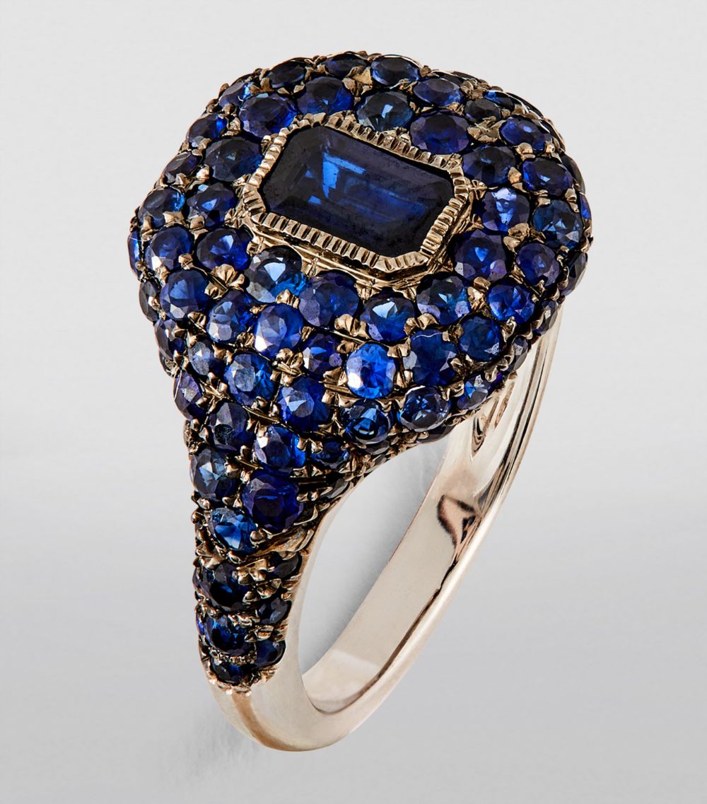 Shay Shay White Gold And Sapphire New Modern Pinky Ring