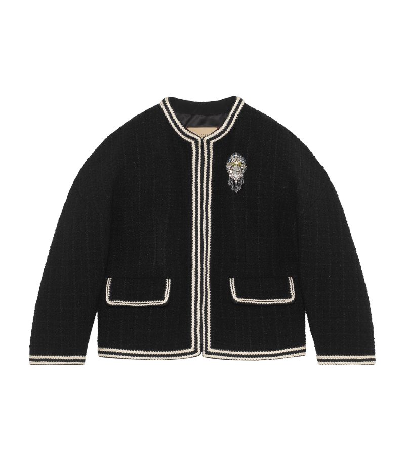 Gucci Gucci Bouclé Tweed Brooch-Detail Jacket