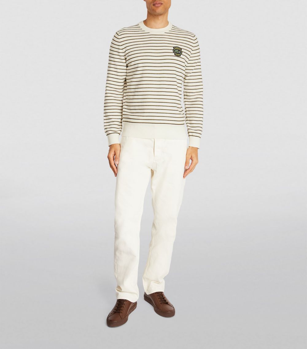 Lacoste Lacoste Organic Cotton-Blend Striped Sweater