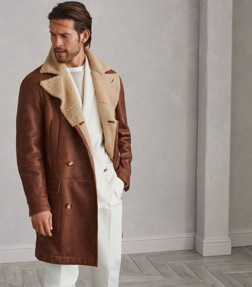 Brunello Cucinelli Brunello Cucinelli Nappa-Effect Shearling Coat