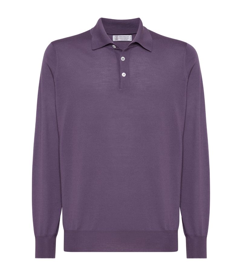 Brunello Cucinelli Brunello Cucinelli Wool Long-Sleeve Polo Shirt