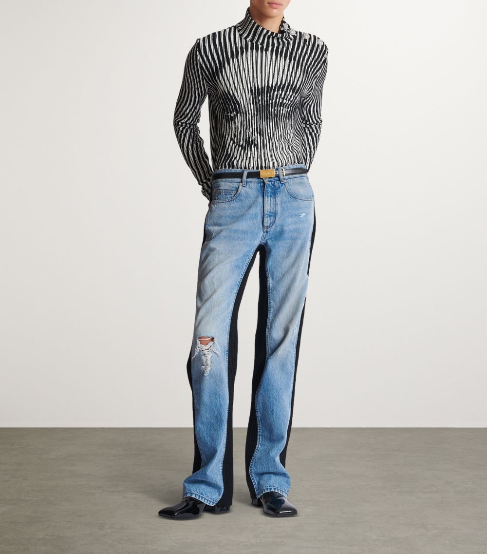 Balmain Balmain Knit-Pannel Straight Jeans