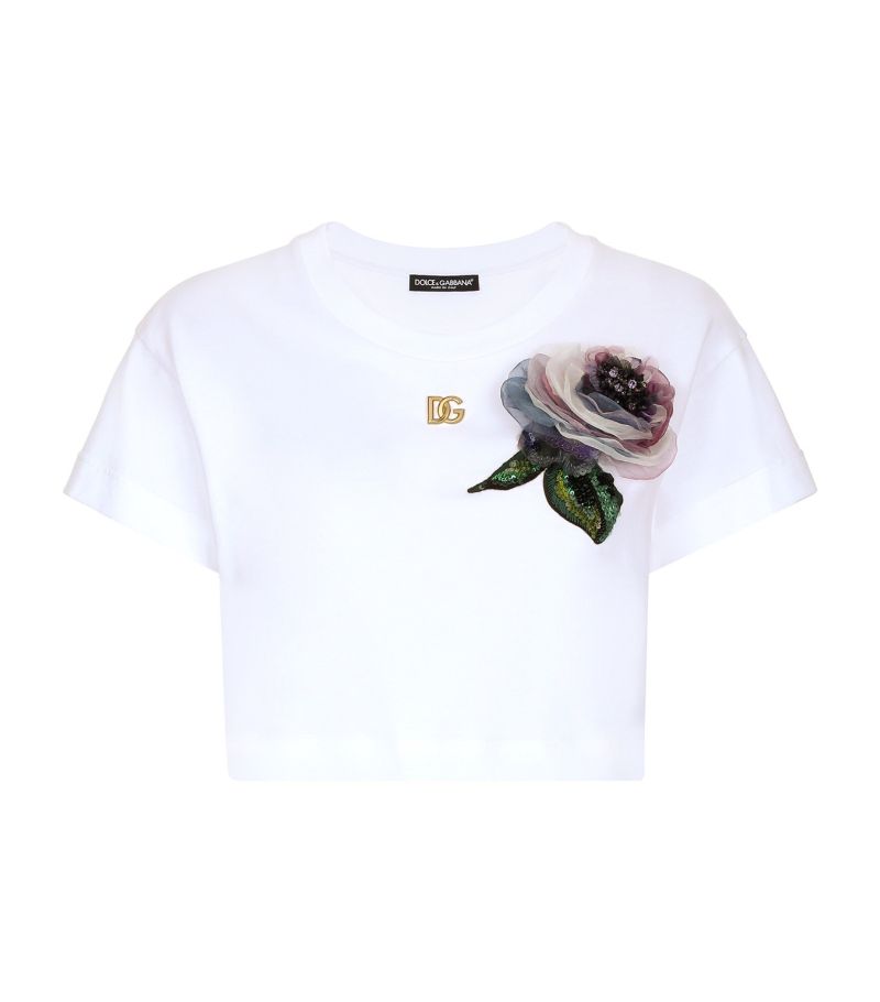 Dolce & Gabbana Dolce & Gabbana Cropped Corsage T-Shirt