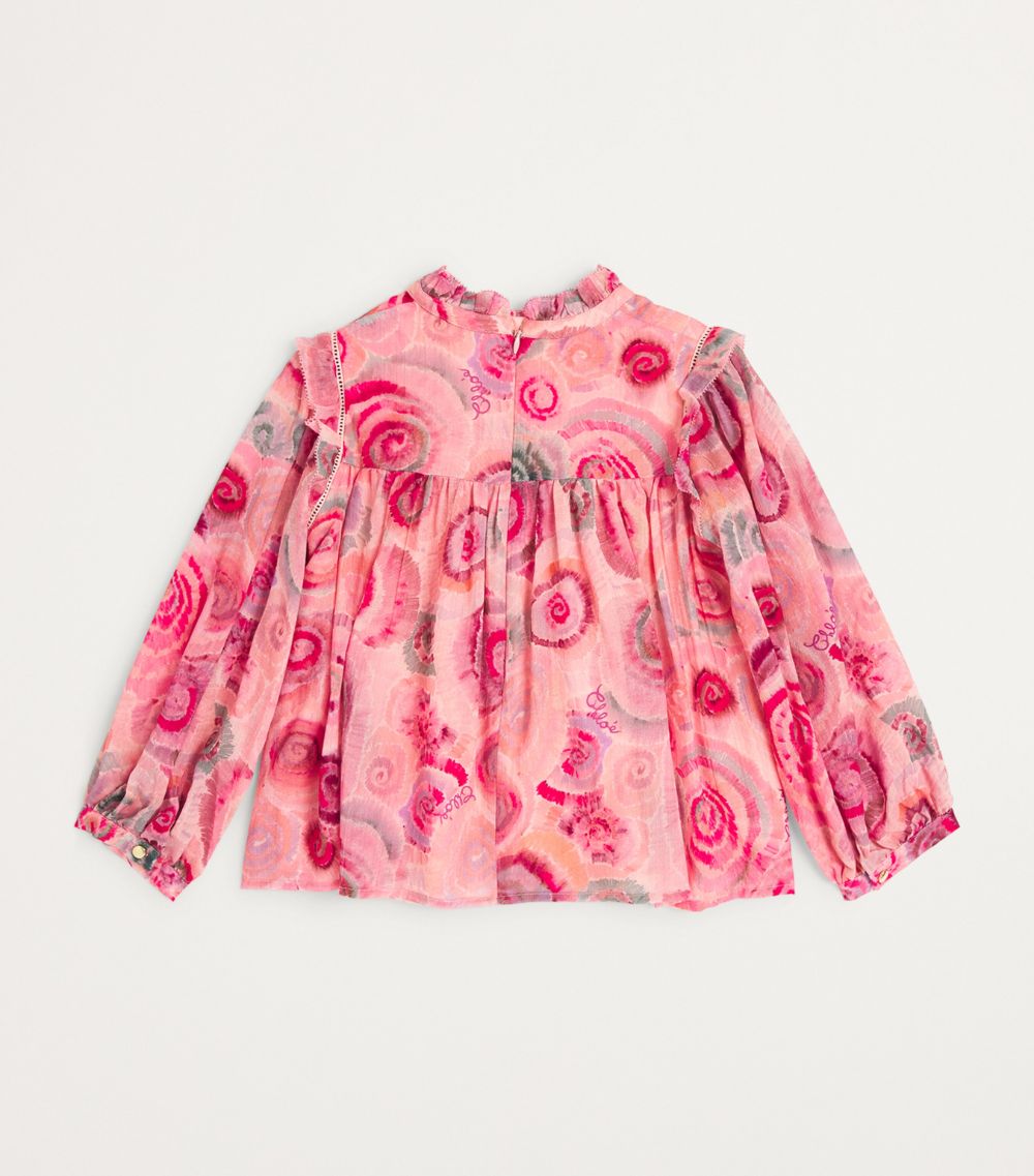 Chloé Kids Chloé Kids Wool Crepe Floral Blouse (4-14 Years)