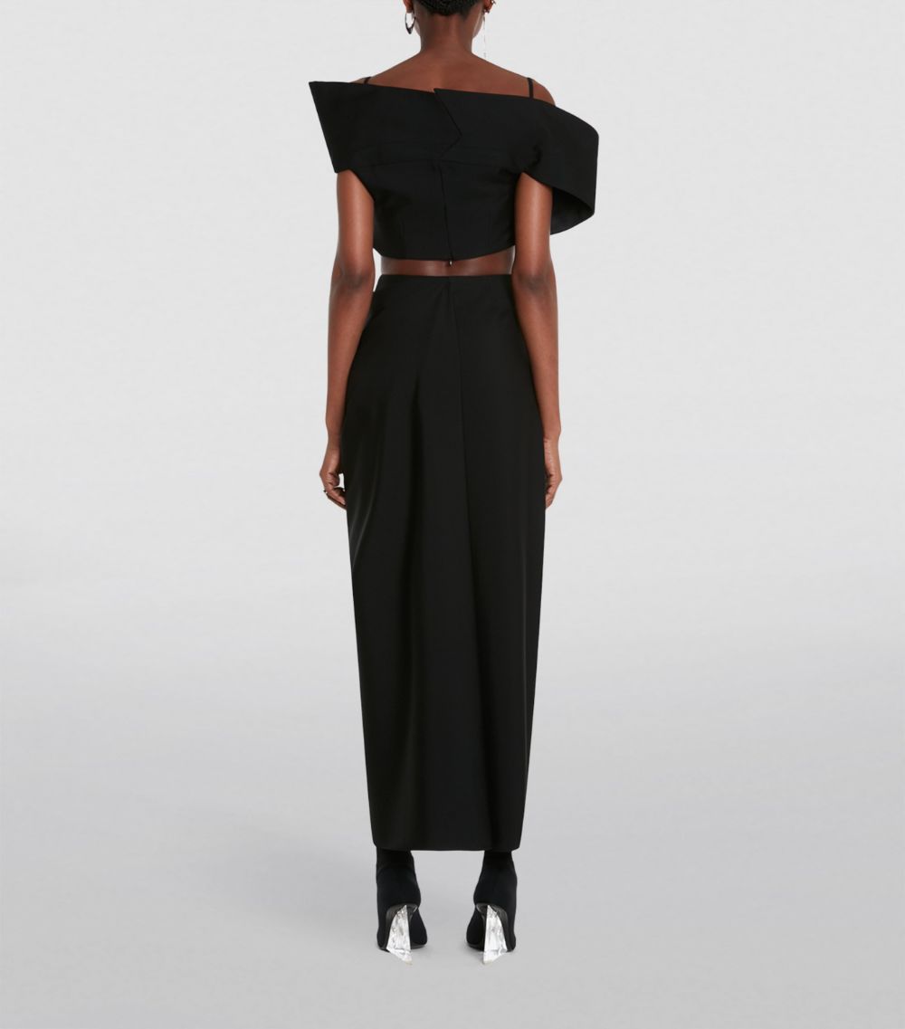 Alexander McQueen Alexander McQueen Wool Asymmetric Midi Skirt