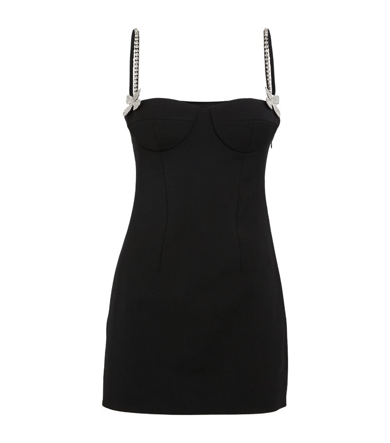  Area Nyc Virgin Wool Crystal-Embellished Mini Dress