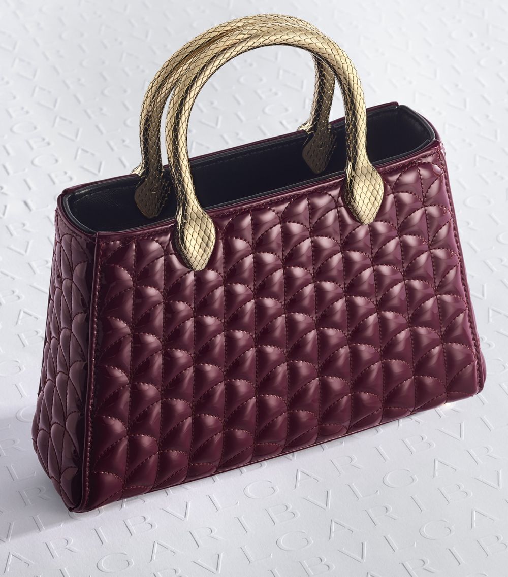 Bvlgari Bvlgari Leather Serpentine Duo Top-Handle Bag