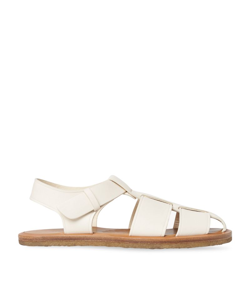 The Row The Row Leather Fisherman Sandals