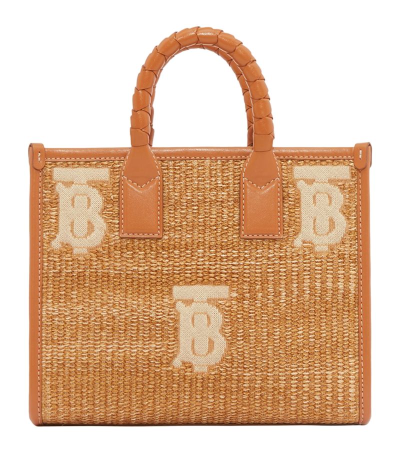 Burberry Burberry Mini Raffia Freya Tote Bag