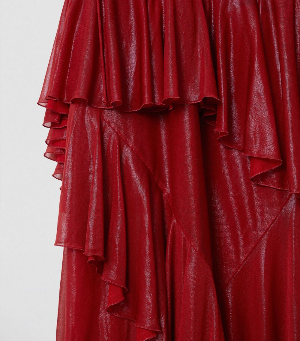 Burberry Burberry Ruffle-Detail Midi Dress