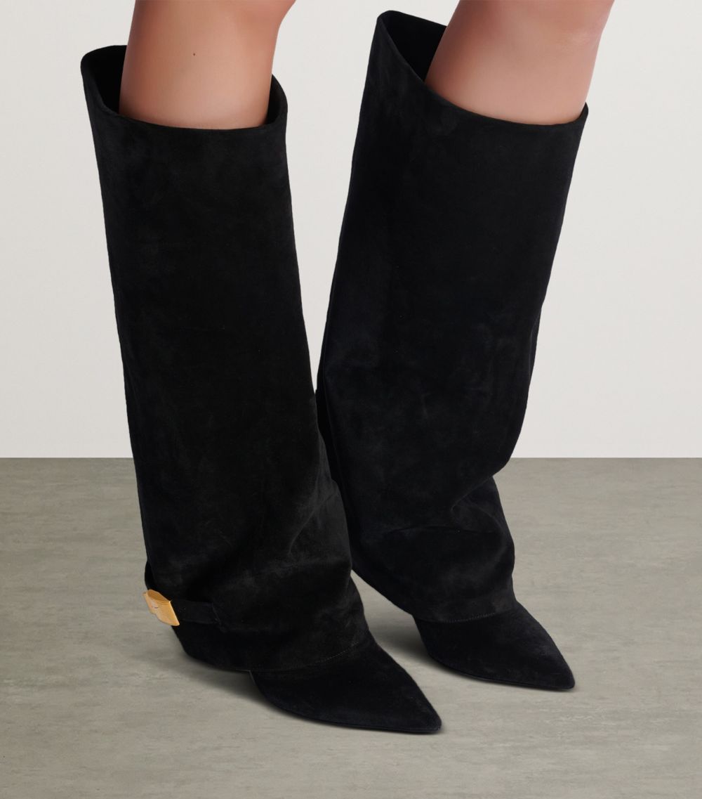 Balmain Balmain Suede Uma Knee-High Boots 95