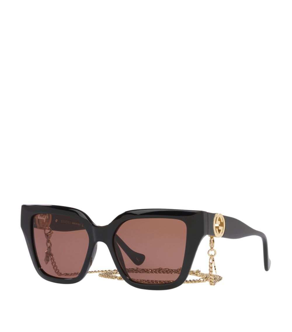 Gucci Gucci Rectangle Sunglasses With Chain