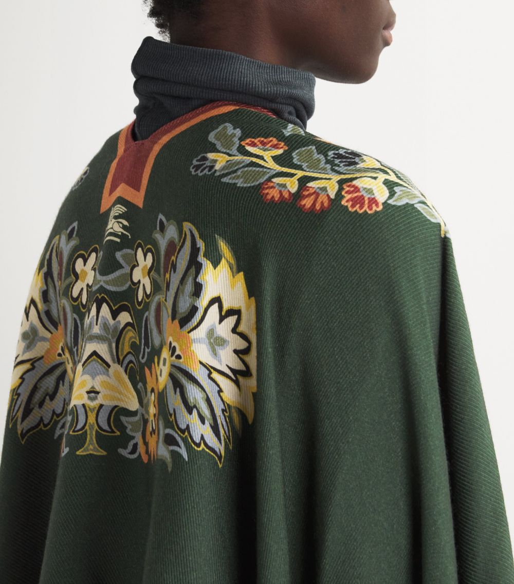 Etro Etro Wool-Blend Floral Cape