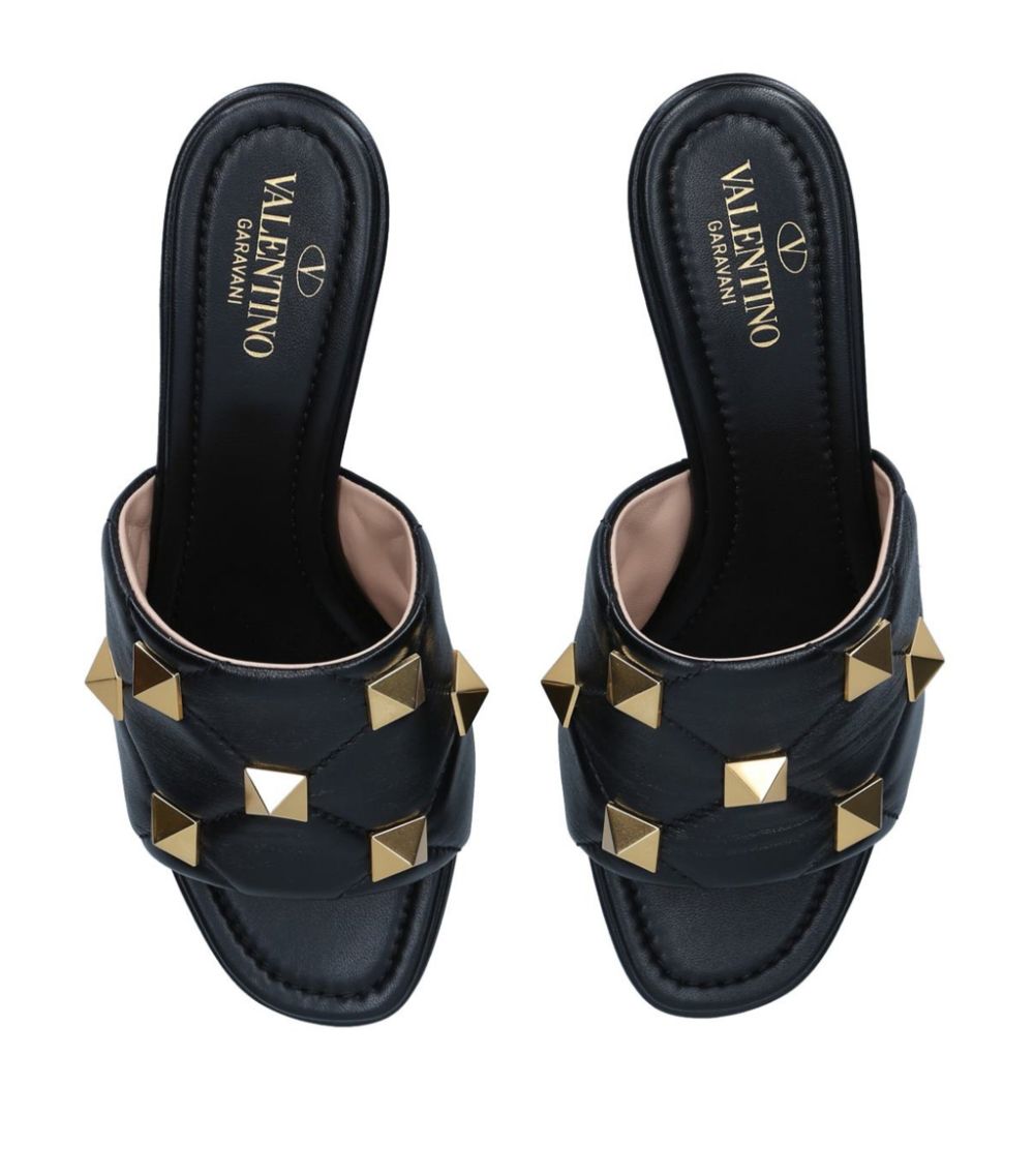 VALENTINO GARAVANI Valentino Garavani Leather Oversized Rockstud Mules 65