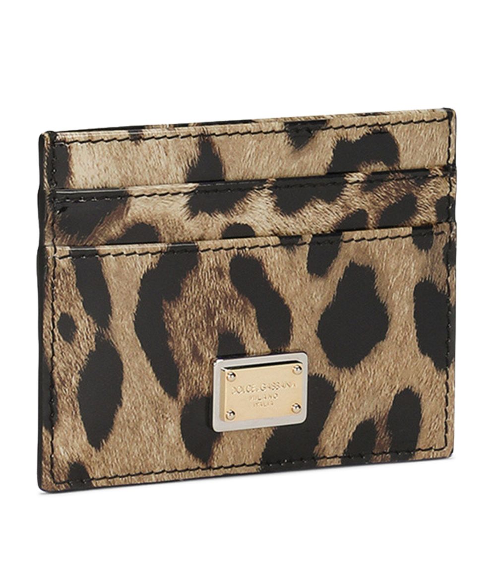 Dolce & Gabbana Dolce & Gabbana Calfskin Leopard Print Card Holder