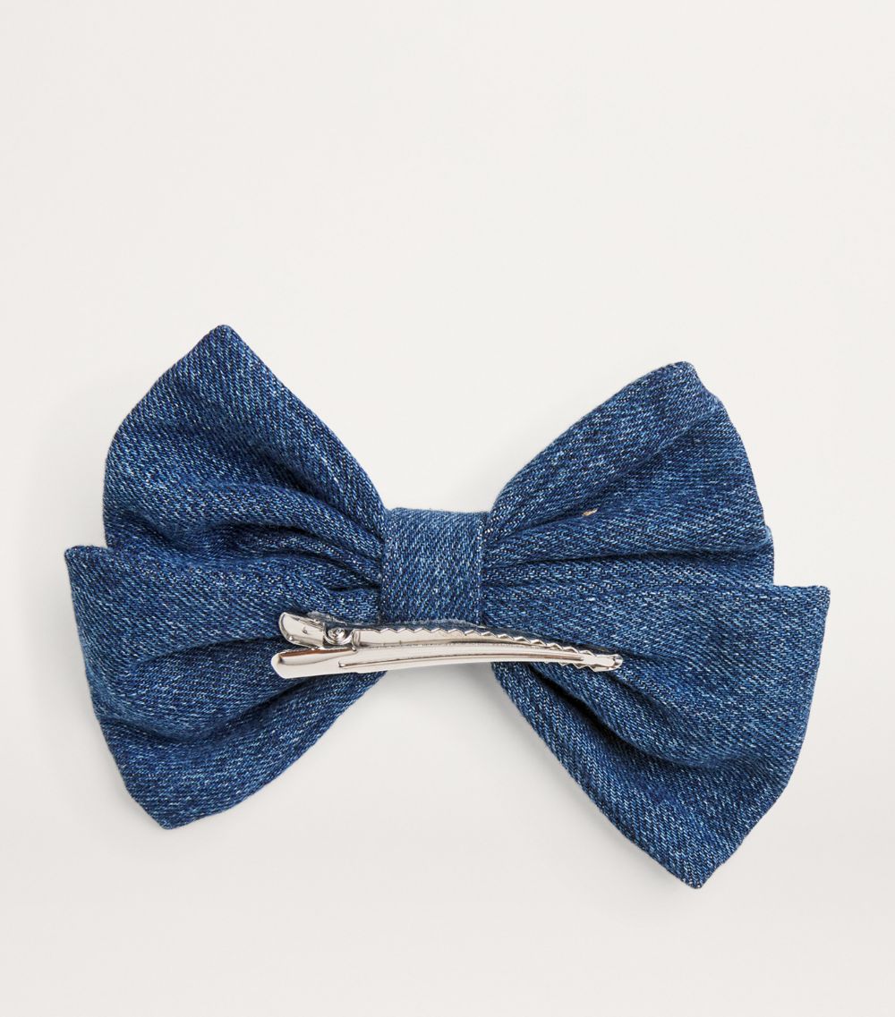 Self-Portrait Kids Self-Portrait Kids Denim Heart-Embellished Bow Hair Clip