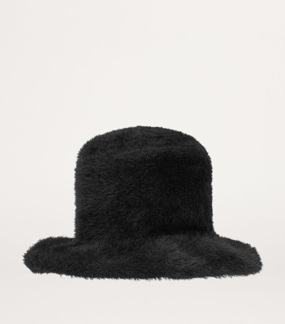 Saint Laurent Saint Laurent Fluffy Embroidered Logo Bucket Hat