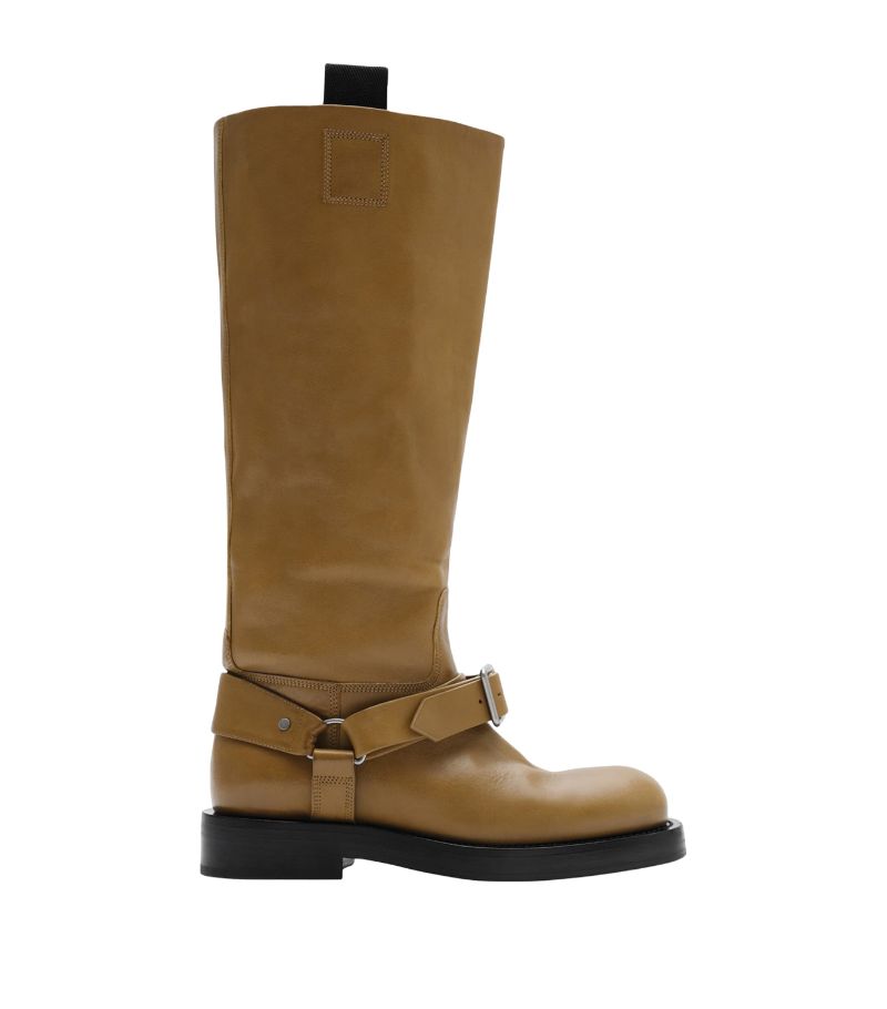 Burberry Burberry Leather Saddle Knee-High Boots