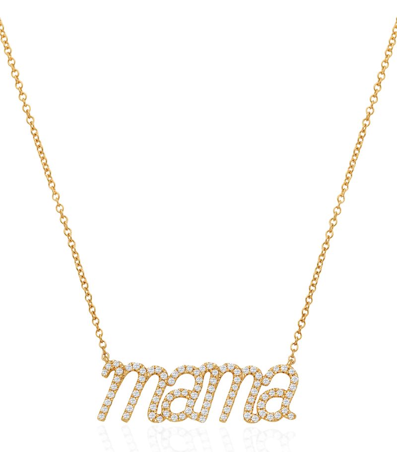 Noa Mini Noa Mini Yellow Gold And Diamond Mama Necklace