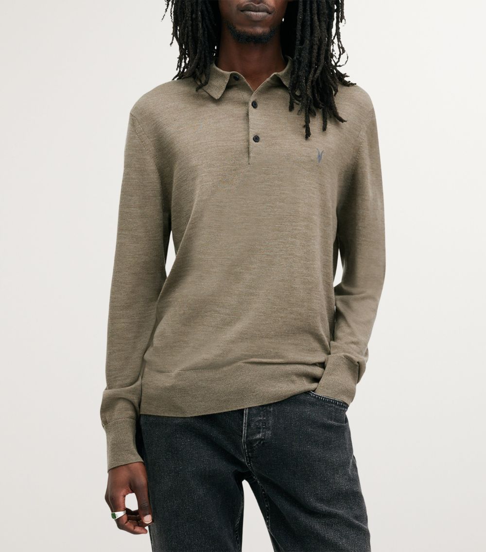 Allsaints Allsaints Merino Wool Mode Polo Shirt