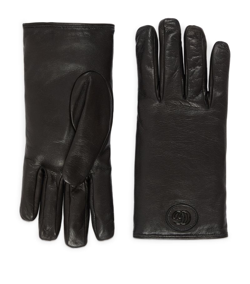 Gucci Gucci Leather Gg Gloves