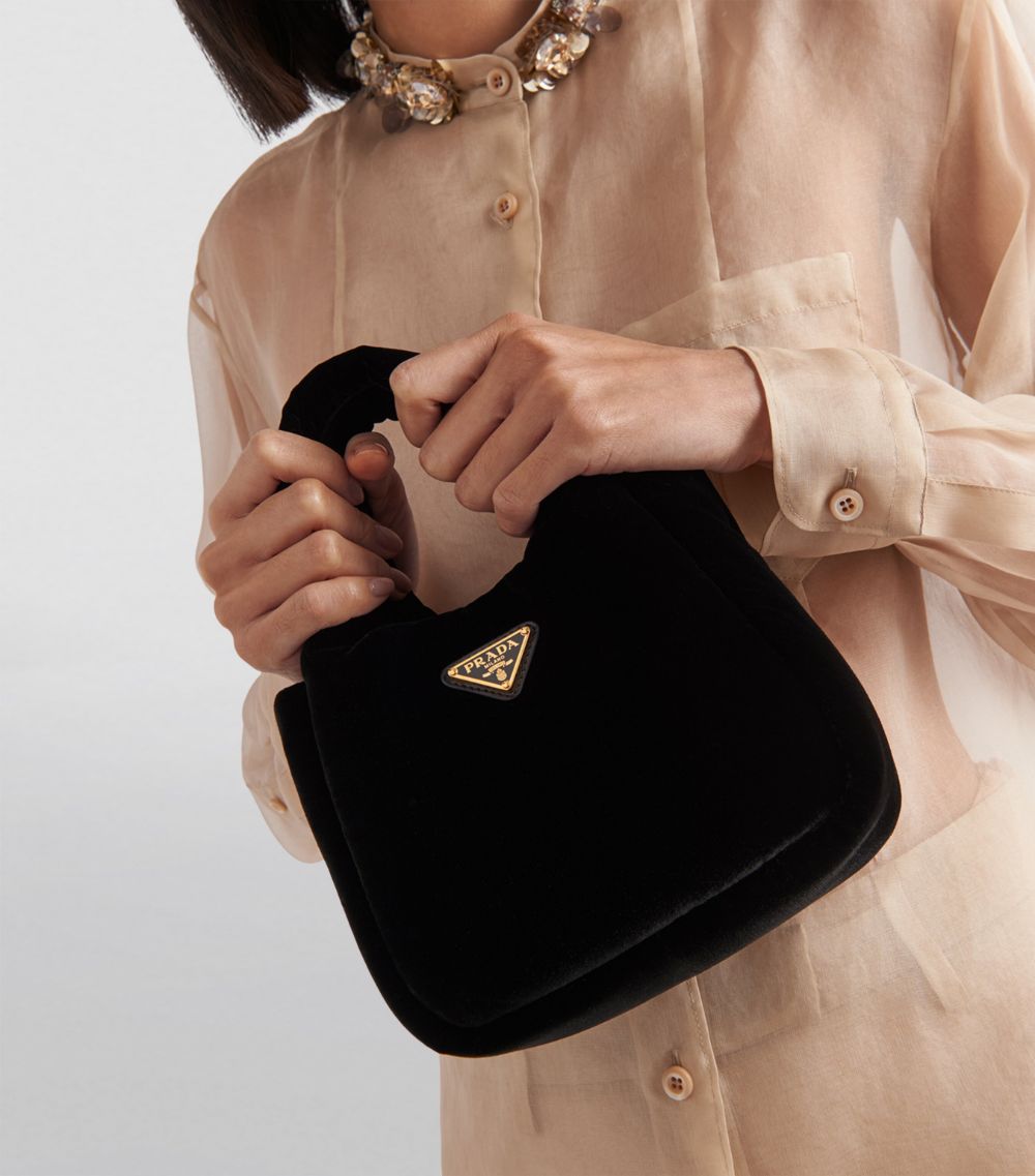 Prada Prada Mini Padded Velvet Top-Handle Bag