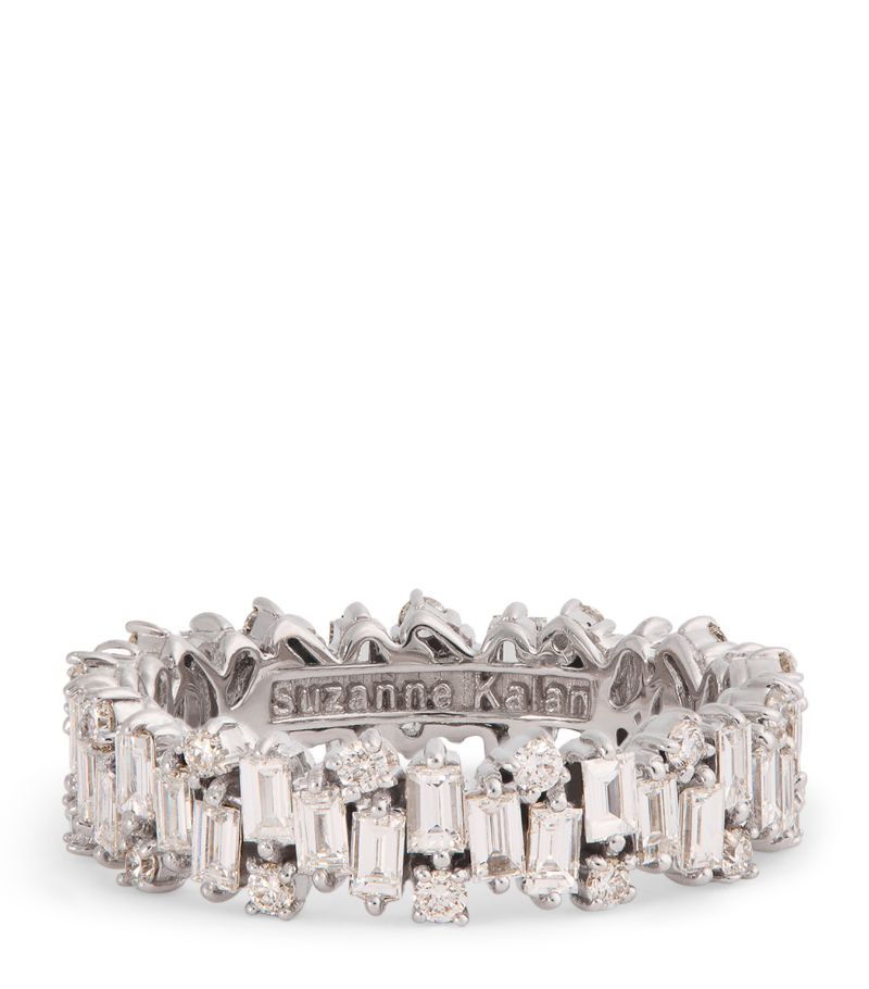 Suzanne Kalan Suzanne Kalan White Gold And Diamond Shimmer Eternity Ring