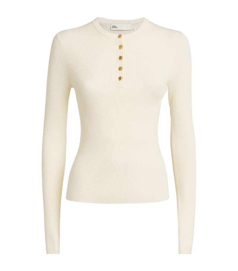 Tory Burch Tory Burch Long-Sleeve Henley T-Shirt