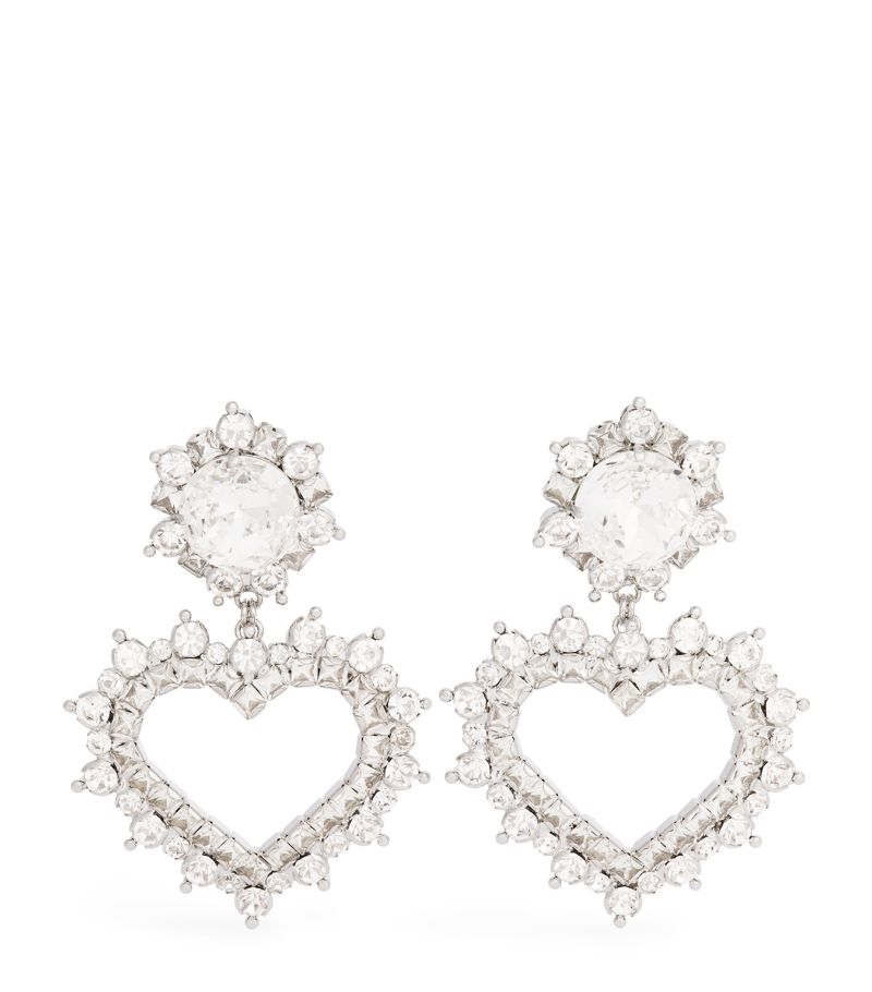 Alessandra Rich Alessandra Rich Crystal Heart Clip-On Earrings