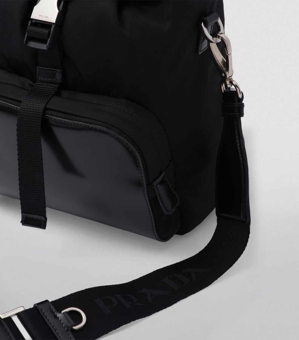 Prada Prada Re-Nylon And Leather Backpack Shoulder Bag