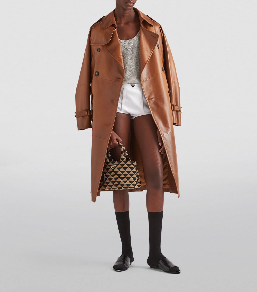 Prada Prada Nappa Leather Trench Coat