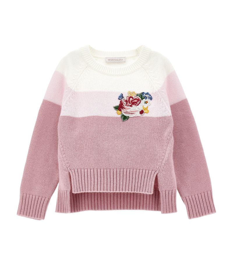 Monnalisa Monnalisa Floral Appliqué Sweater (2-12 Years)