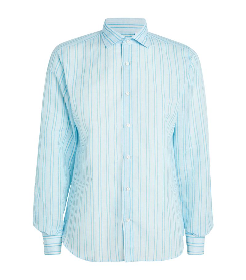 Fedeli Fedeli Linen-Cotton Striped Nick Shirt